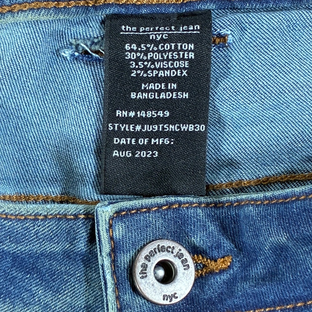 The Perfect Jean NYC Slim Thick Jeans Mens 36x30 Medium Wash Blue Stretch Denim - Picture 8 of 10